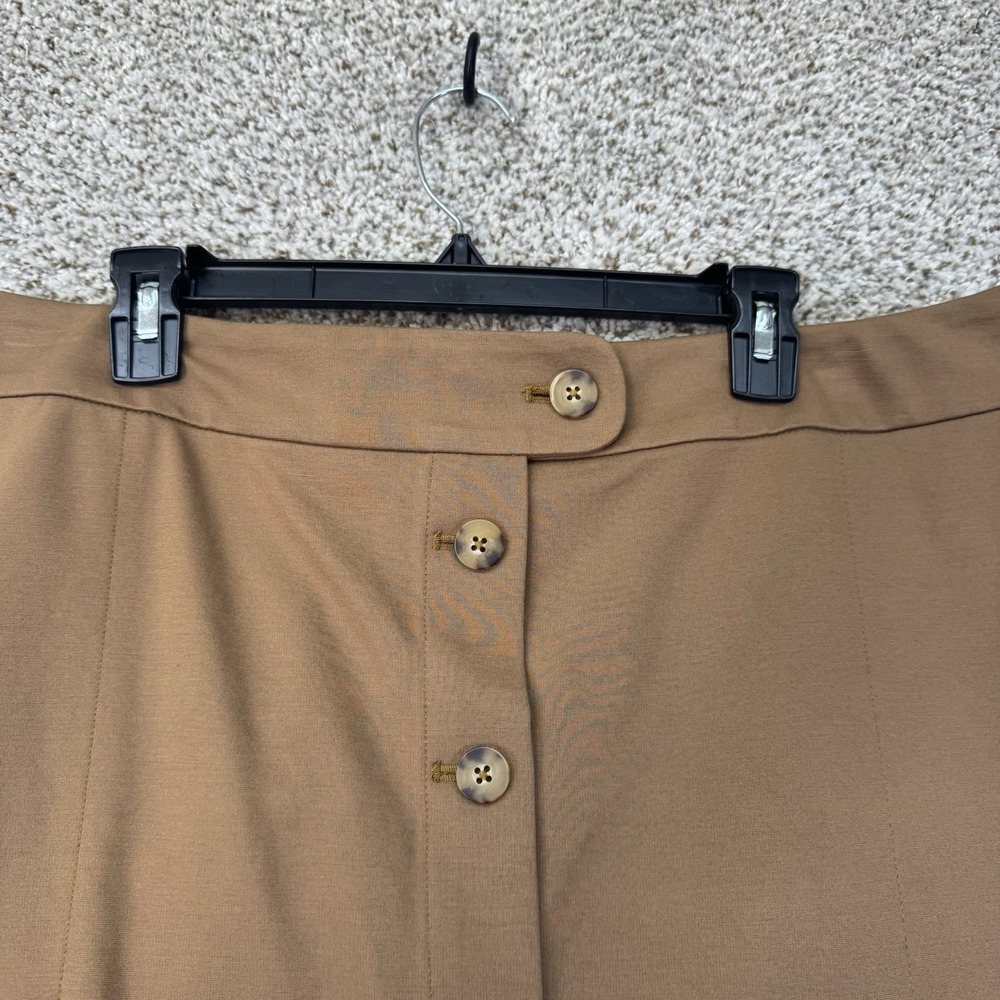 NEW J. Jill Ponte Skirt Women's Large Knee Length Skirt Acorn Brown Button Up - Picture 5 of 15